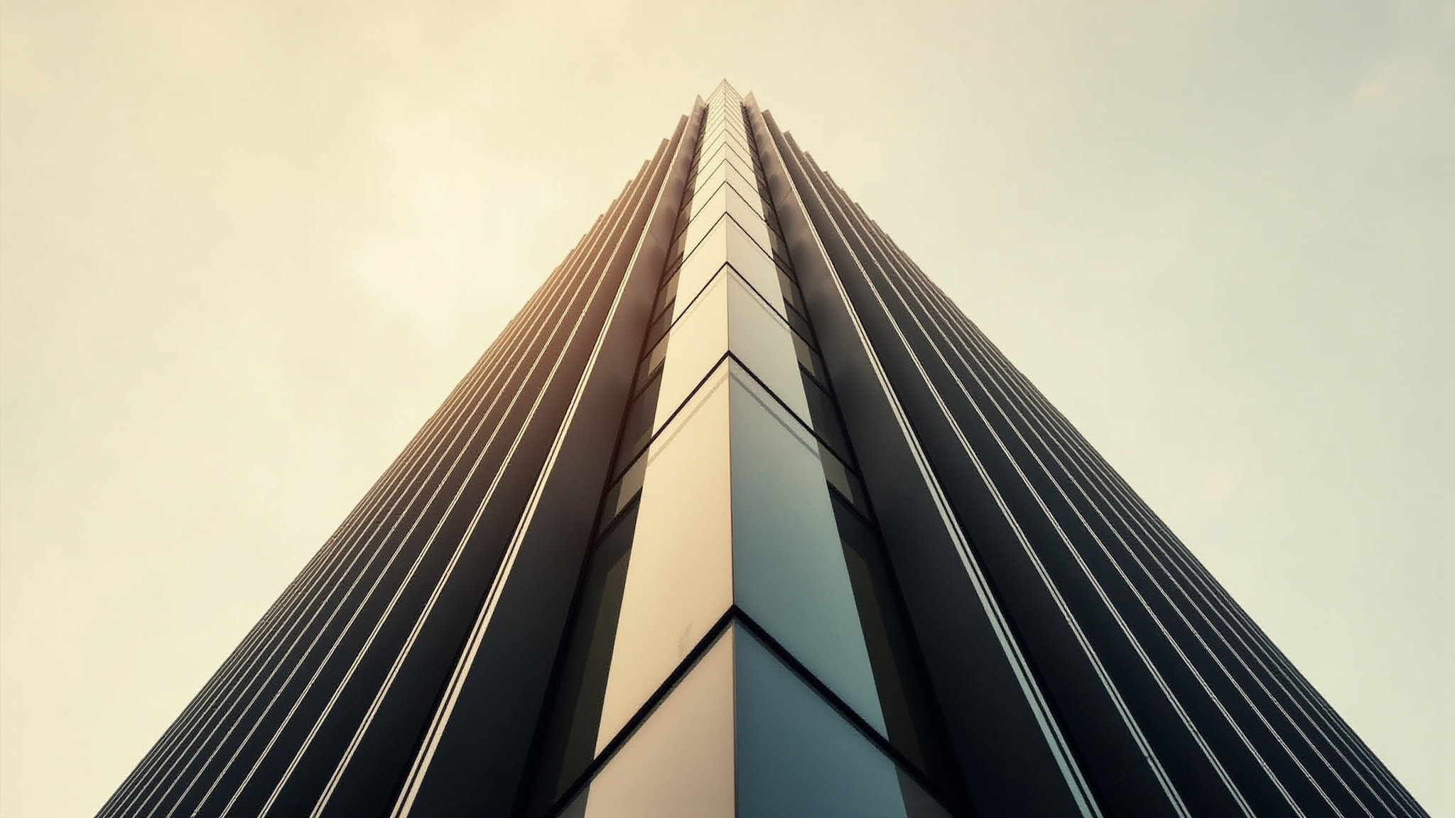 Upward view of skyscraper